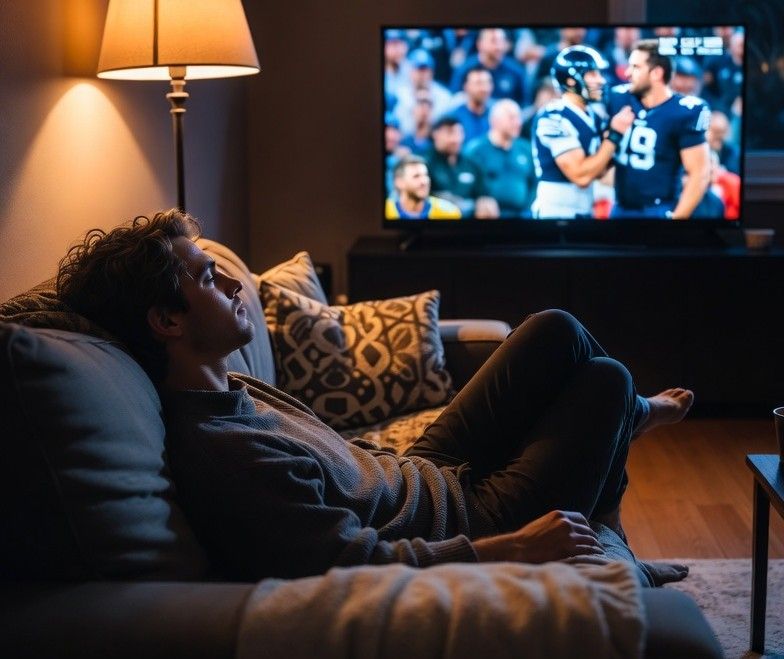 watching live sports on screen